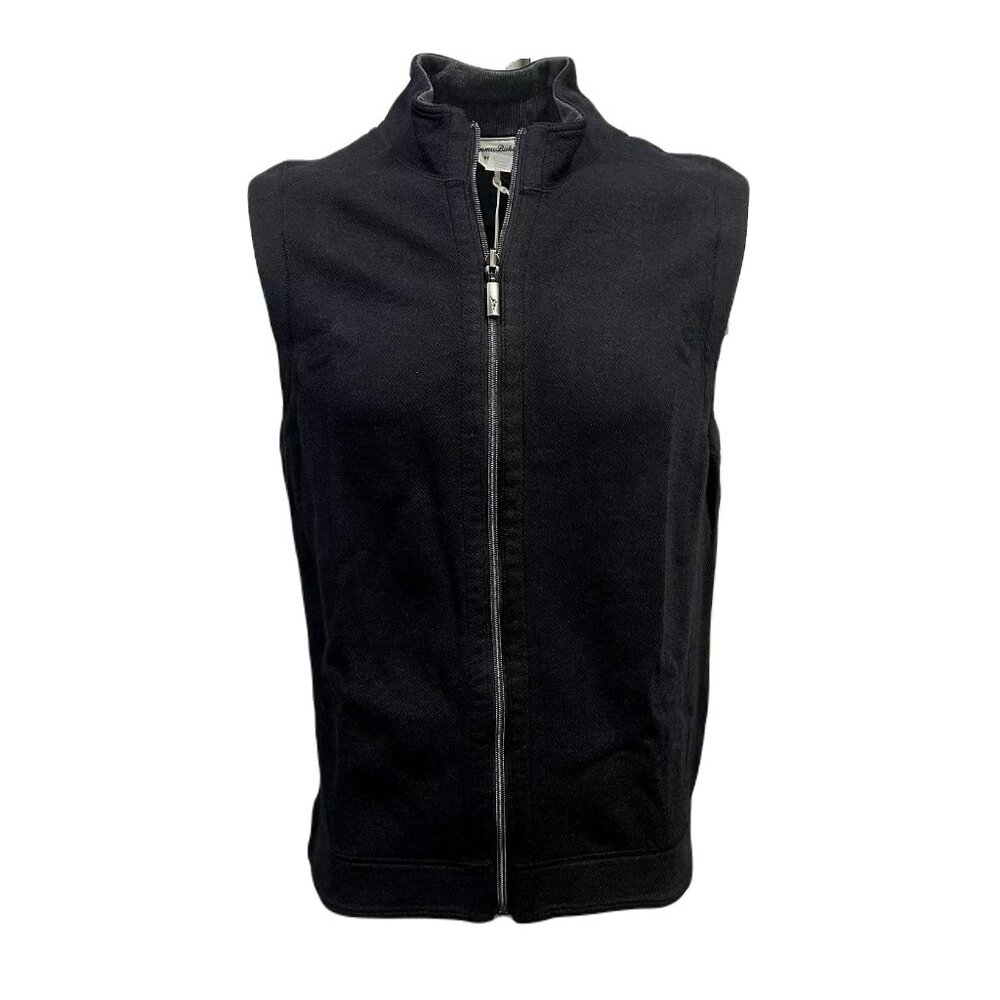 Tommy Bahama Men's Small Ebony Charcoal Flipshore Reversible Full-Zip Vest